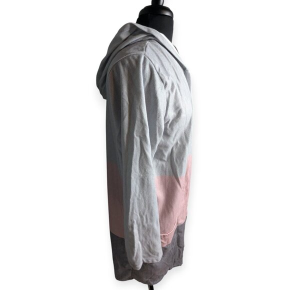 MISSLOOK Long Hooded Color Block Open Front Cardigan Size XL - Picture 10 of 11